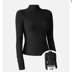 OGL Eco-Mousse® Brushed Mock Neck Top-Hip Length